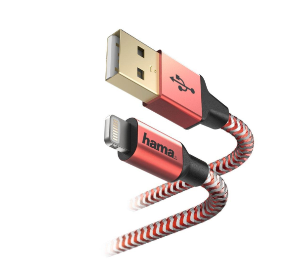 Hama USB-Lightning 1,5M MFI REFLECTED czerwony - 1457234 - zdjęcie 2